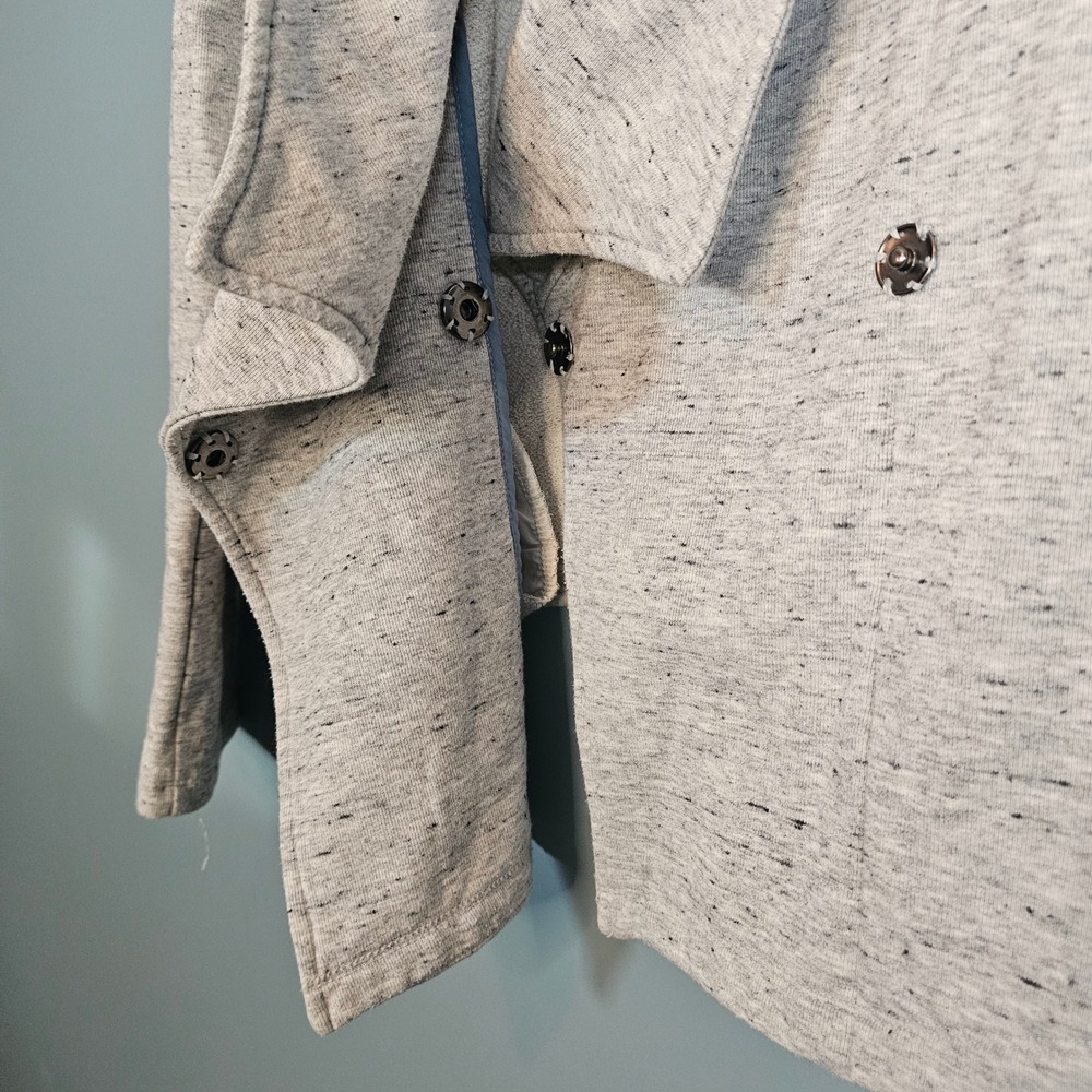 Anthropologie Saturday Sunday Women's Gray Marled Knit Draped Moto Jacket Size M - Picture 2 of 7